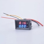 Digital Voltmeter - Ammeter, 200 V 200 A, red - blue display, shunt included